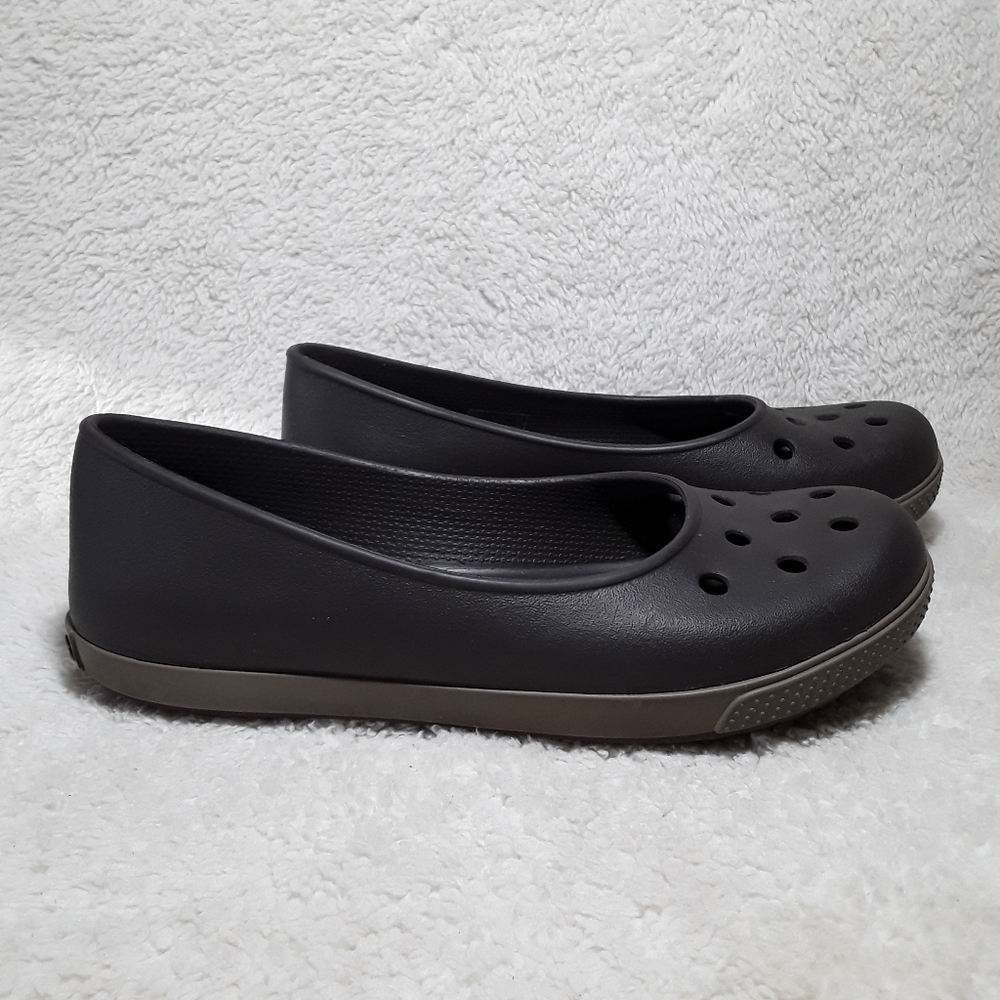 CROCS Brown Flats Size 7 - Picture 3 of 10